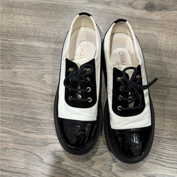 CHANEL Shoes - CHANEL Black and White Sneakers for Women